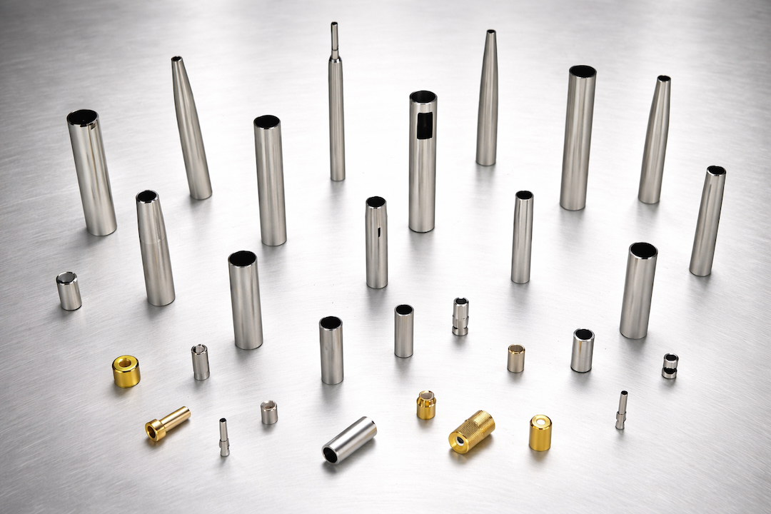 Writing instrument brass components — precision pen tips nozzles rings clips manufacturer for Parker Luxor
